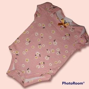 Nicole Miller onsie pink with yellow floral print size 3/6 months